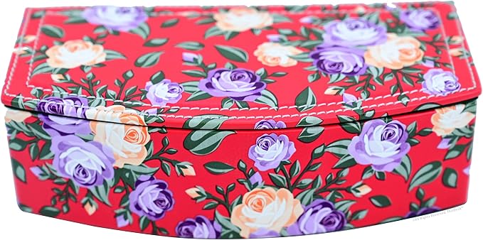 This Desk by Dacasso PU Leather Desk Set - Luxury Leather Desk Pad & Desk Organization Essentials - Office Organization & Executive Office Desk Decor - (Floral Red, 5 Piece)