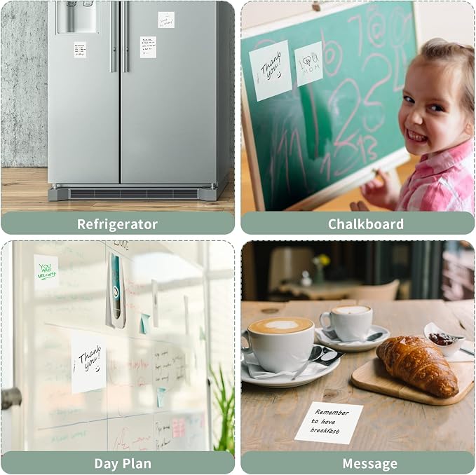 150 Sheets Clear Sticky Note Pads, 3 Sizes Transparent Sticky Notes Pads Set Waterproof Self-Adhesive Translucent Memo Tabs, Books Annotating Message Reminder for School, Office