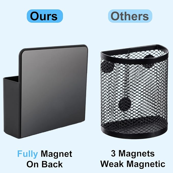 KITANIS Magnetic Pen Holder,2 Pack Magnetic Dry Erase Marker Holder with Generous Compartments,Strong Magnet Storage Marker Pen Pencil Organizer for Refrigerator,Whiteboard,Locker Accessories