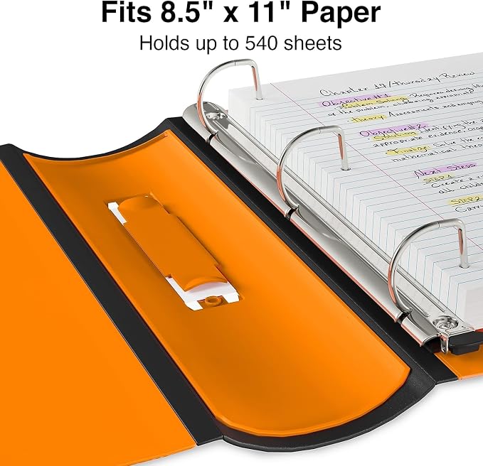 Staples 2‑Inch 3‑Ring Better Binder, Durable View Binder for Office & School Organization, Bright Orange, 2‑Pack