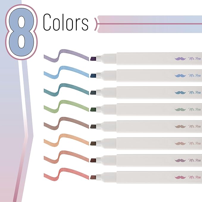 Mr. Pen- Aesthetic Bible Highlighters No Bleed Through Assorted Color | 8 pcs, Cute Highlighter for Journaling Supplies and School Accessories, Bible Highlighters and Pens No Bleed