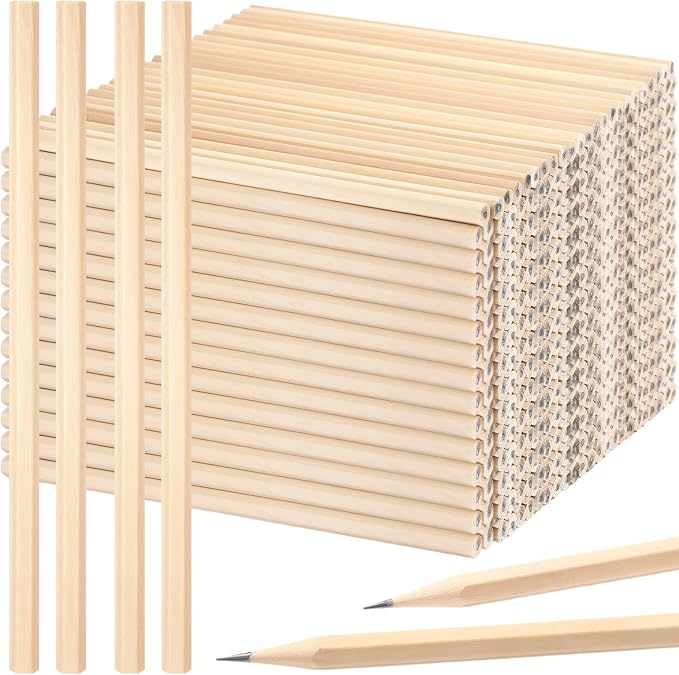 Fumete 1000 Pieces Wooden Pencils Bulk No Eraser Hexagonal HB Graphite Unsharpened Natural Wood Pencils Without Erasers Classroom Gifts for Students Bulk Goodie Bag Stuffers