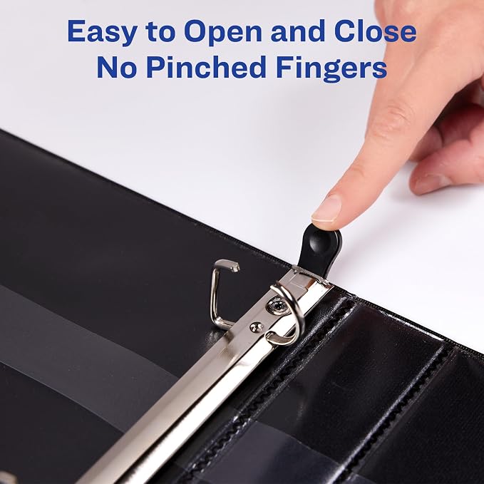 Avery Heavy-Duty 1.5 Inch Binders 3 Ring, View Binder, 1.5 Inch EZD Ring, Black, Sturdy (79695)