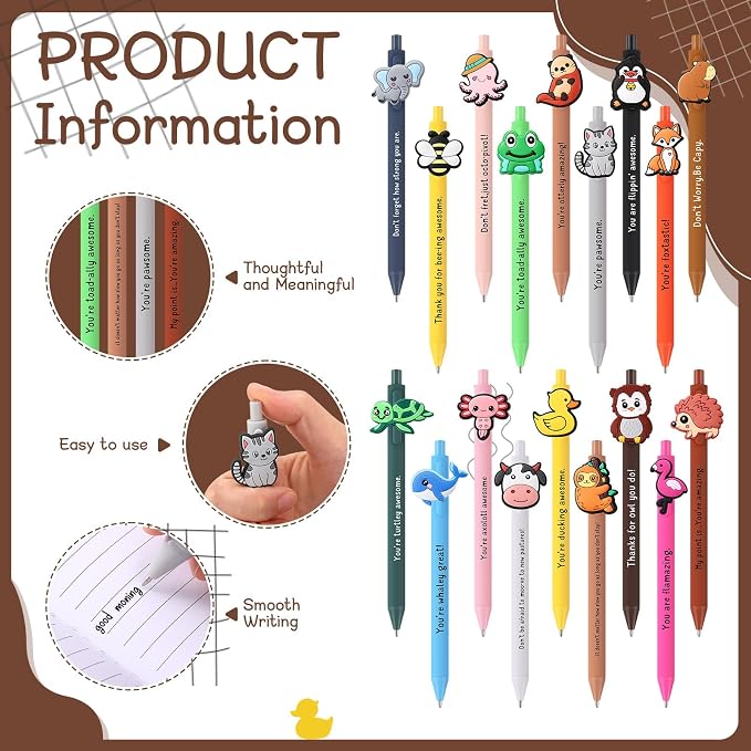 Resurhang 18 Set Inspirational Notebooks with Positive Pen Bulk,Animal