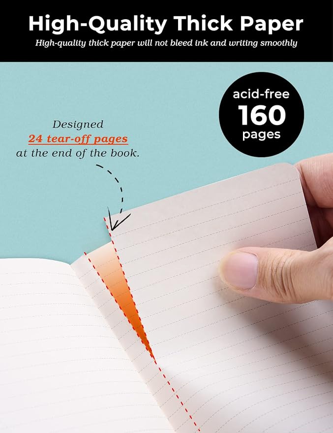 AISBUGUR Pocket Notebook Small Notebook 2-Pack, 3.7" x 5.7" Pocket Notebooks Hardcover with Thick Lined Paper, Inner Pockets, Cover Letter Embossing Design Mini Journal Notepad Black+Brown