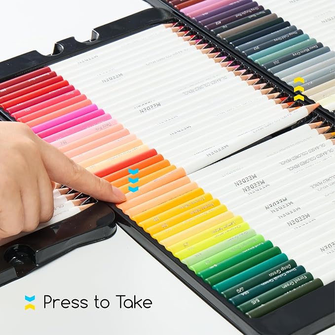 MEEDEN Artist Colored Pencil Set: 72 Count Vibrant Colors Drawing Pencils with Professional Oil Based Soft Core for Arts & Crafts - Smooth Writing, Easy Blending Shading & Layering