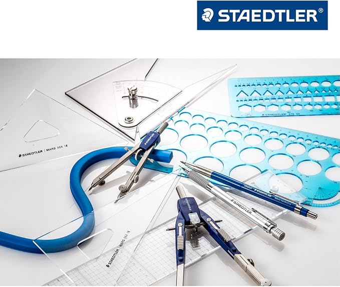 STAEDTLER 564 36 TN Ruler Triangle Ruler for Drafting Set Ink Edge Mars