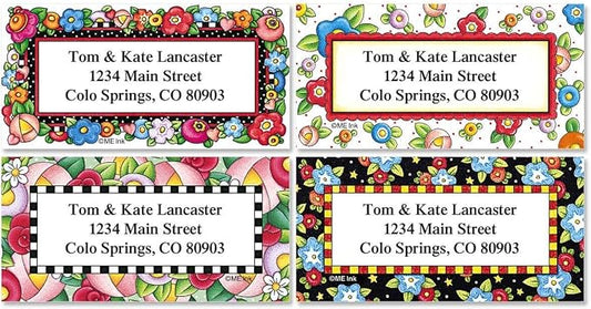 Colorful Images Return Address Labels, 144 | Mary's Blossoms, 144 Count, Self-Adhesive on Flat-Sheet Labels, Customize with Name & Shipping Address