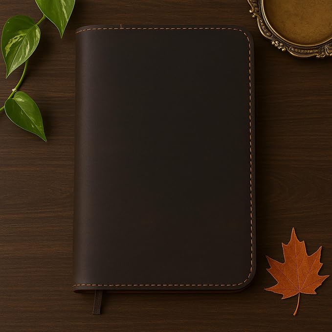 A5 Leather journal cover, Refillable Journal Cover for Large and Medium A5, Leather Handmade Notebook Cover, 5.75 x 8.25 Inches Leather Bound Journal (Brown)