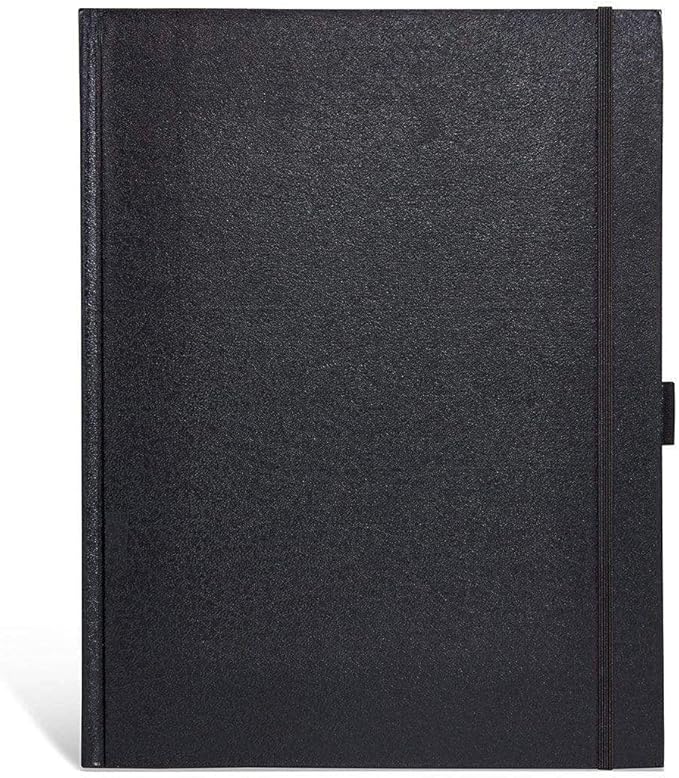 KINGART Hardcover Sketchbook Journal – 8.5 x 11 Inch, 1-Pack – 80 Sheets (160 Pages), 70 lb (110 GSM) Acid-Free Heavyweight Black Bound Notebook