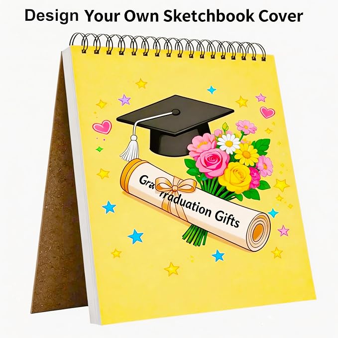 Soucolor 9x12 Spiral Sketch Book,100 Sheets, Acid-Free Drawing Pad for Kids | Top spiral-bound sketchbook with 68lb acid-free paper,micro-perforated pages, and flat-lay design,for all artists