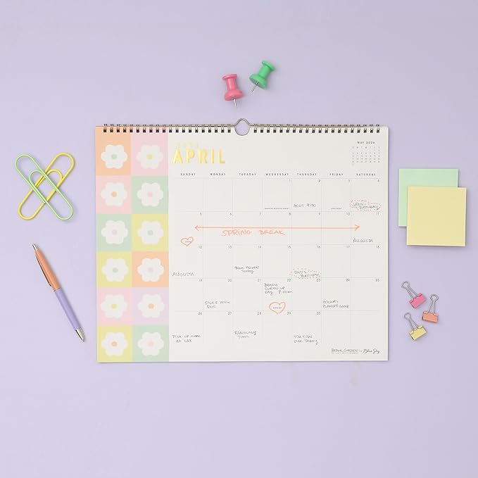 Blue Sky 2026-2027 Monthly Academic Wall Calendar, 15"x12", Daisy Checkers | 15-Month, April 2026 - June 2027, Twin Wire Binding, Colorful Interior, Office And Classroom, Academic Year, Brook Gossen