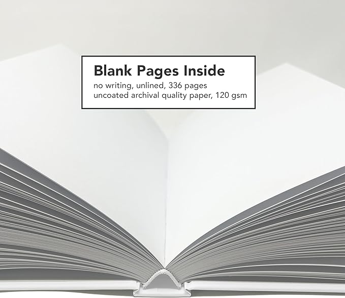 CovoBook™ Blank Hardcover | Premium Sketchbook Journal Guest Book | Photo Prop Home Decor (White, Size 9)
