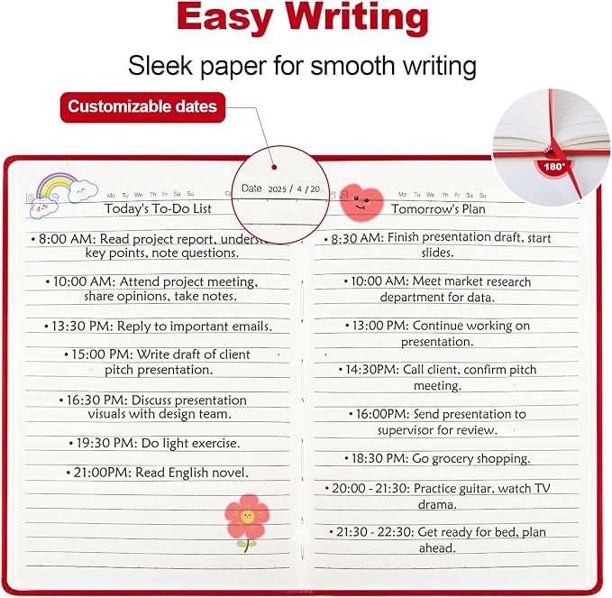 SUQJOY Lined Journal Notebooks, 6 Pack 160 Pages, 5.5x 8.2-Inch Journals for Women Men, Hardcover Notebook with 100 gsm Thick Paper, A5 Size College Ruled Notebook for Writing/Travel/Work (Red-6 Pack)