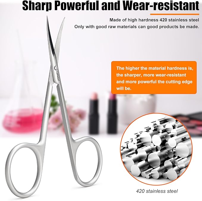 LePinko Cuticle Scissors, UPGRADED Fine Tip, for Manicure and Pedicure, Gifts for Men Women