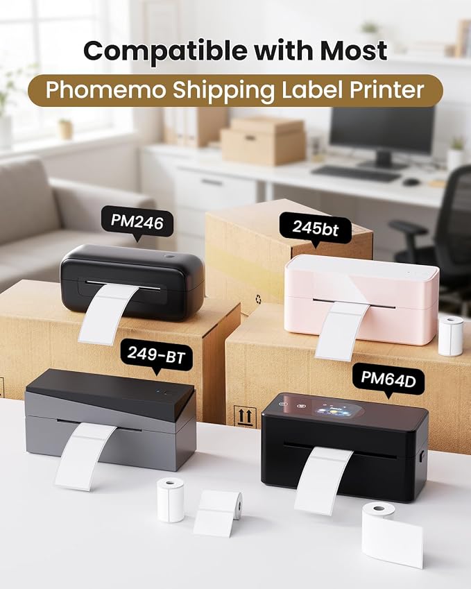 Phomemo [3x90 pcs] M110 Original Labels- 1.97''x3.15''(50x80mm) | for M110/M100/M220/M221/M250 Label Printer, White, Support Shipping Printer for Clothing, Ingredient, Logo, Barcode, Address