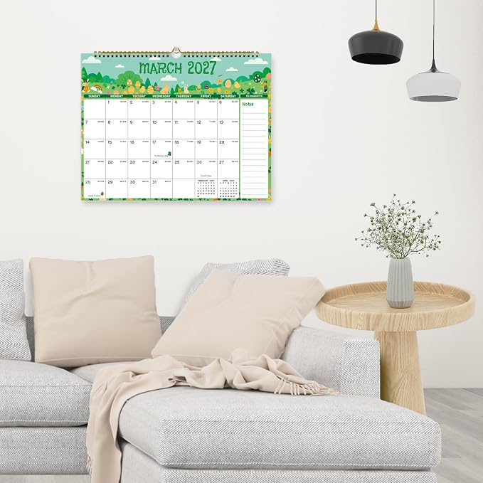 2026-2027 Wall Calendar, Calendar 2026-2027 from July 2026 to December 2027, 14.8" X 11.5", 18 Month Twin-Wire Binding Calendar with Julian Date for Home or Office (Seasonal)