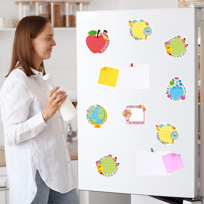 30 Pack Teacher Sticky Notes - 600 Sheets Teacher Notepads for Appreciation Gifts Colored Sticky Notes Cute Sticky Notes Pads for Teacher Thank You Gifts School Supplies