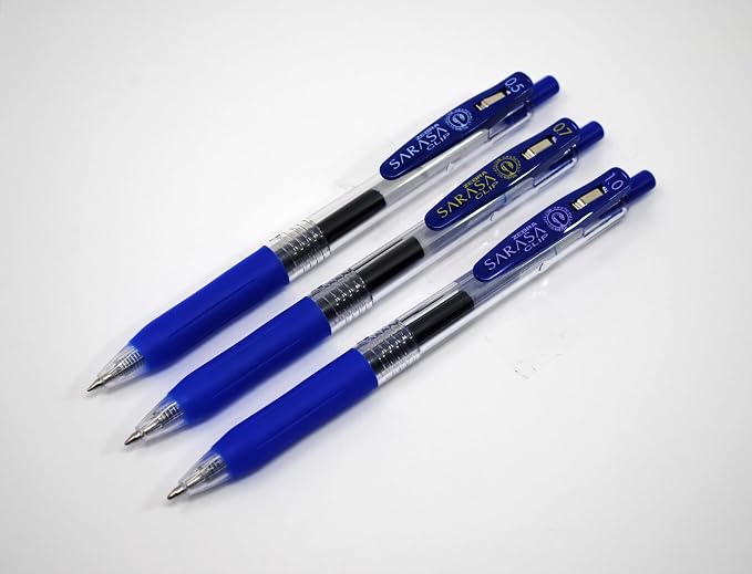 Zebra Pen SARASA Clip Retractable Gel Pen, Blue Ink, 0.5mm, 12-Pack | Fine Point Tip, Water Based Ink, 75% Recycled Materials, Ideal for Journaling, Planners, School and Office Supplies (47320)