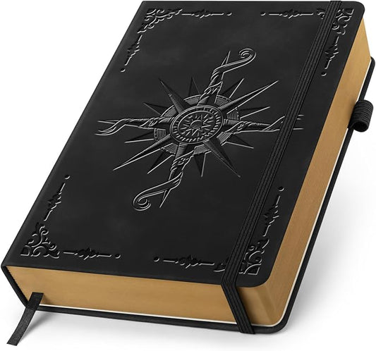 ALKALO Lined Journal Notebook for Women Men, A5 Hardcover Leather Journals for Writing, 320 Pages Thick Paper, Daily Journal Notebook for Work, School, Note Taking, Business, Travel, College Ruled