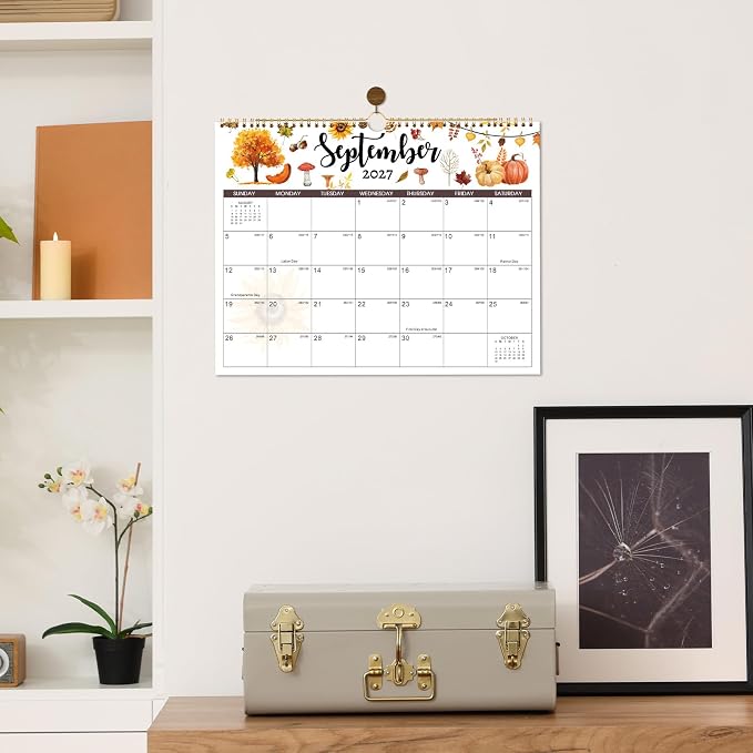Calendar 2026-2027 - Wall Calendar 2026-2027 from July 2026 to December 2027, 11" x 8.5" 18 Months with Thick Paper + Daily Blocks + Reference Calendars