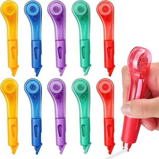 BESARME 10 Pack Correction Tape Pen, Correction Pens Prizes for Kids Classroom School Easy to Use Applicator with Push-Pull Cover Back to School Supplies, 19.69 Ft