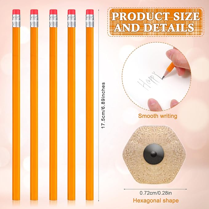 Fumete 400 Pcs Yellow Pencils Bulk with Erasers Unsharpened Wood 2 HB Pencil Wood Cased for Back to School Kids Students Office School Classroom Supplies