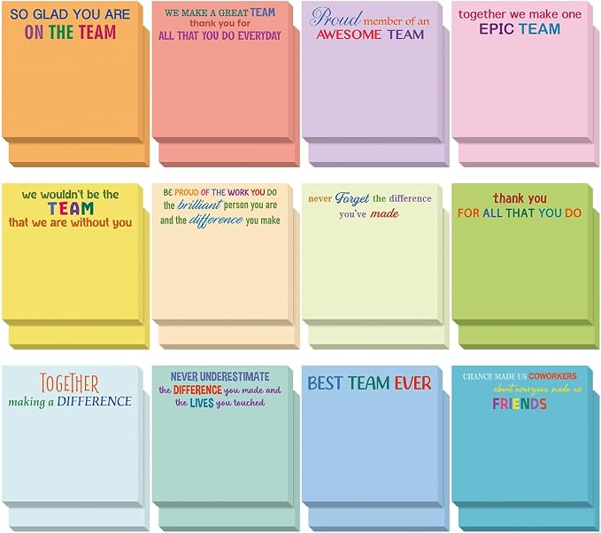 Yinder 24 Pcs Sticky Notes Gifts Bulk,Thank You,Elegant