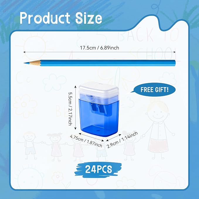 24 Piece Blue Colored Pencils Set with Sharpener, Pre-Sharpened Professional Wooden Art Pencils for Artists Drawing and Sketching, Premium Colored Tone Supplies Delivering Detailed Painting(Blue)