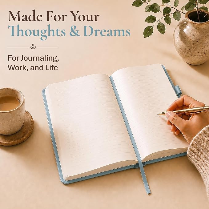 Lined Journal Notebook Hardcover Leather Bound 200 Pages A4 Blue Diary | College Ruled 8.5x11" Journaling Notebooks for Men & Women, Writing for Personal, Large Travel Daily Note Book Tree of Life