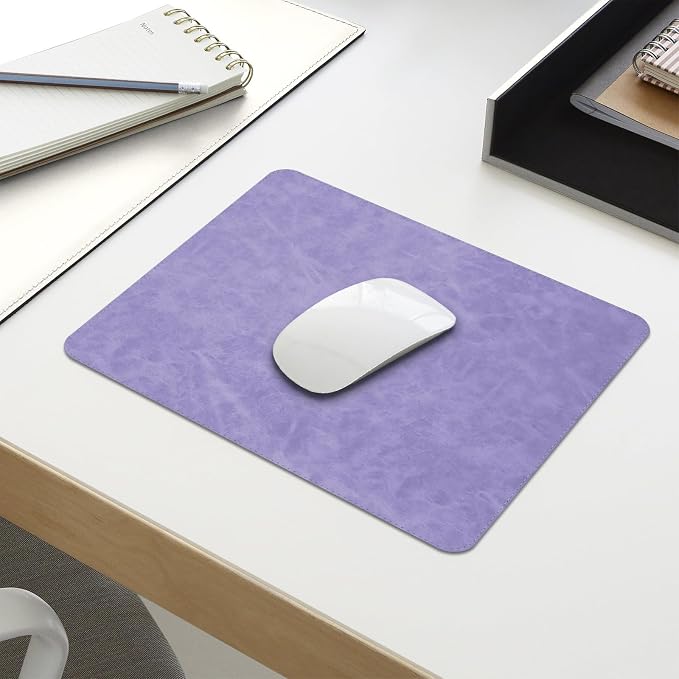 Mouse pad, Non-Slip Washable Waterproof Computer Mouse mat Thick for Laptop Wireless Mouse Home Office Travel, Portable 9.8"x 8.3" S Purple