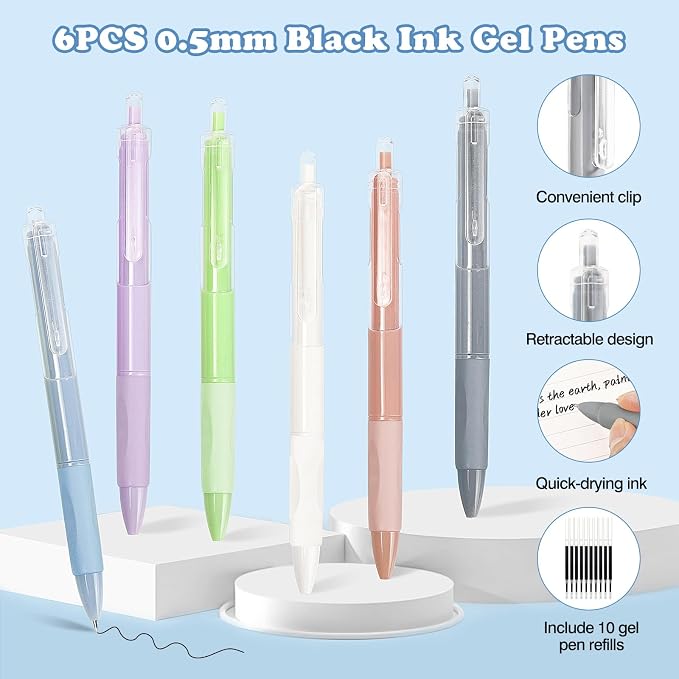 MoKo Pencil Case with Supplies, 56Pcs Aesthetic School Set, Green | Includes 12 gel pens, 12 highlighters, 6 mechanical pencils, refills, sticky notes, index tabs, rulers and correction tapes.
