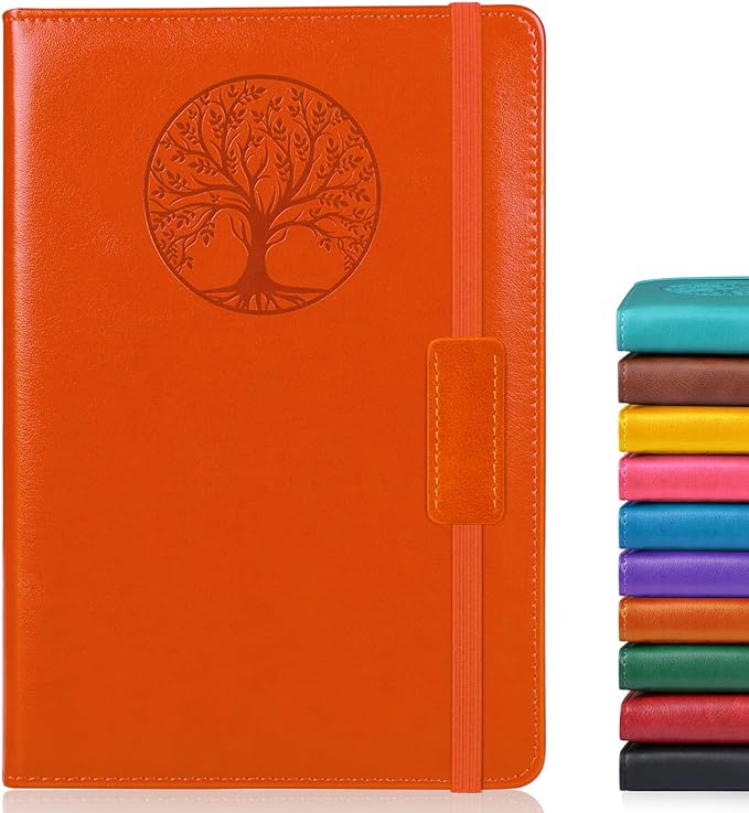 Biuwory Leather Journal Notebook,256 Thick Lined Pages,Hardcover 5.7"×8.3" | Vintage Journal for Women Men,Work,School,Business,Travel Diary,Note taking,College Ruled Writing,Daily Journaling Notebook
