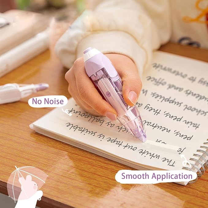 8Pcs Retractable White Out Tape Pen with 4 Refills for School Supplies | Correction tape pen set with 4 replacement, clean and easy to use, stationary supplies for school office student kids
