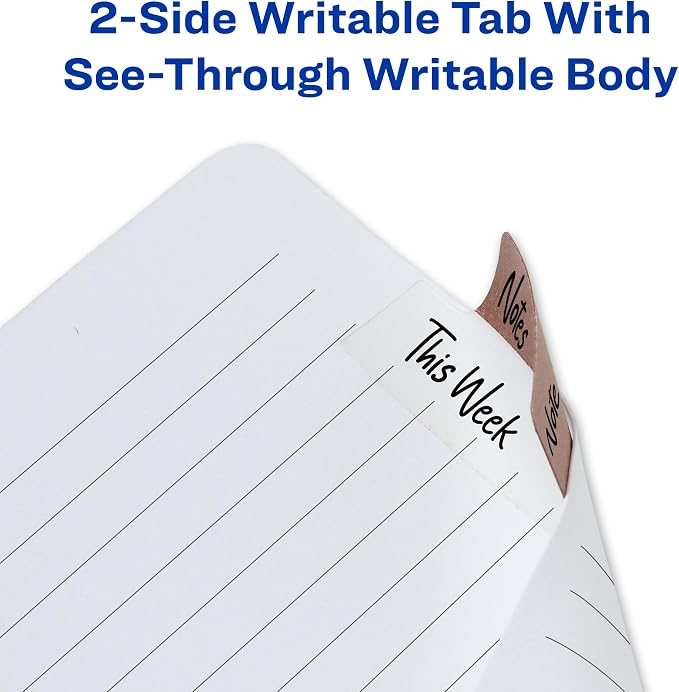 Avery Margin Ultra Tabs, 2.5" x 1", 2-Side Writable, Assorted Metallic, 24 Repositionable Page Tabs (74786)