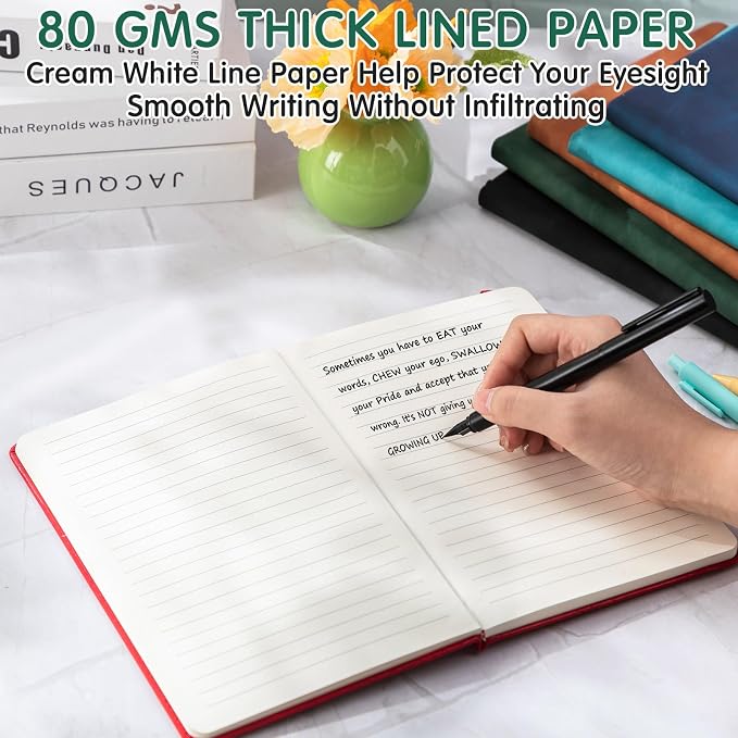 Qeeenar 24 Pack Leather Notebook Journals Bulk 5.7" x 8.3" Harder Cover A5 Journals for Writing Men Women Leather Travel Notebooks Daily Gifts for Office Back to School (Multicolored)