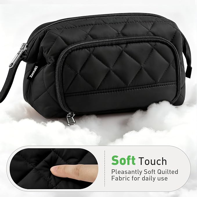 Zannaki Soft Quilted Large Pencil Pouch Organizer with Wide Opening for Boys Girls Teens - Extra Big Capacity Pen Pencil Bag with Zipper, Portable Pencil Case Box for School, College, Cosmetic Gift