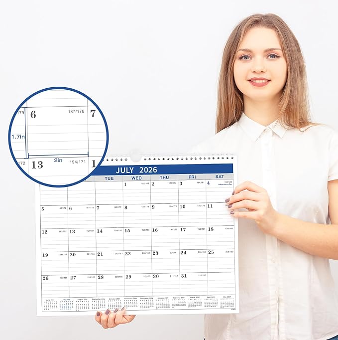 2026-2027 Calendar - 2026-2027 Wall Calendar from Jul. 2026 - Jun. 2027, Wall Calendars 14.8'' x 11.5'', Calendars 2026-27 with Julian Date, Thick Paper