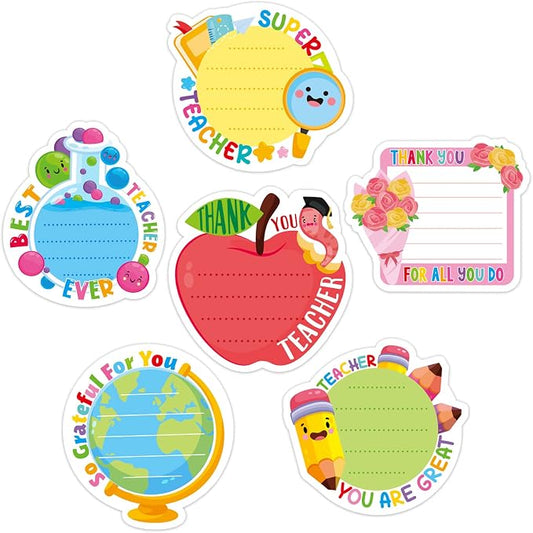 30 Pack Teacher Sticky Notes - 600 Sheets Teacher Notepads for Appreciation Gifts Colored Sticky Notes Cute Sticky Notes Pads for Teacher Thank You Gifts School Supplies