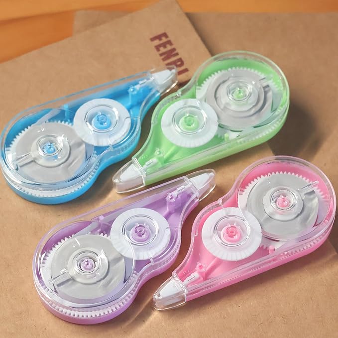 20 Pcs 39.4 Ft Colorful Correction Tape, White Wrong Out Tape Roller Bulk for Noting, Teacher Supplies, School, Office and Home (4 Colors)