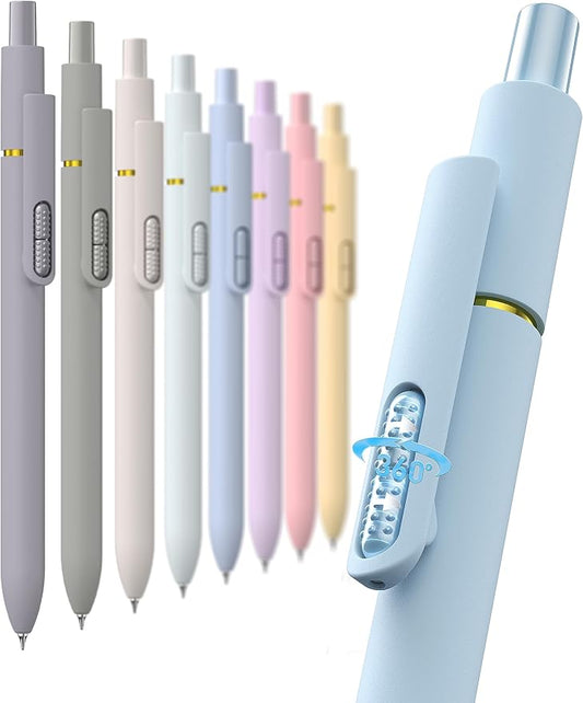 Hiacry 8 Pcs Gel Pens, Quick-Dry Black Ink-0.7 MM Fine Point Fidget Pens | Stress Relief, Smooth Writing, No Smear, No Bleed, Journaling, Note Taking, School, Office, Gift, Nurses,Students, Men, Women