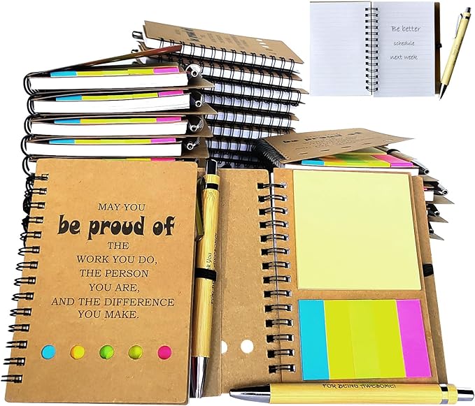Appreciation Thank You Gifts,21 Set Spiral Notebook with Pen,Employee Appreciation Gifts Bulk,Inspirational Journals Notepads,Small Notebooks for Teachers Students Employee Women Men Work & Note (21 SET)