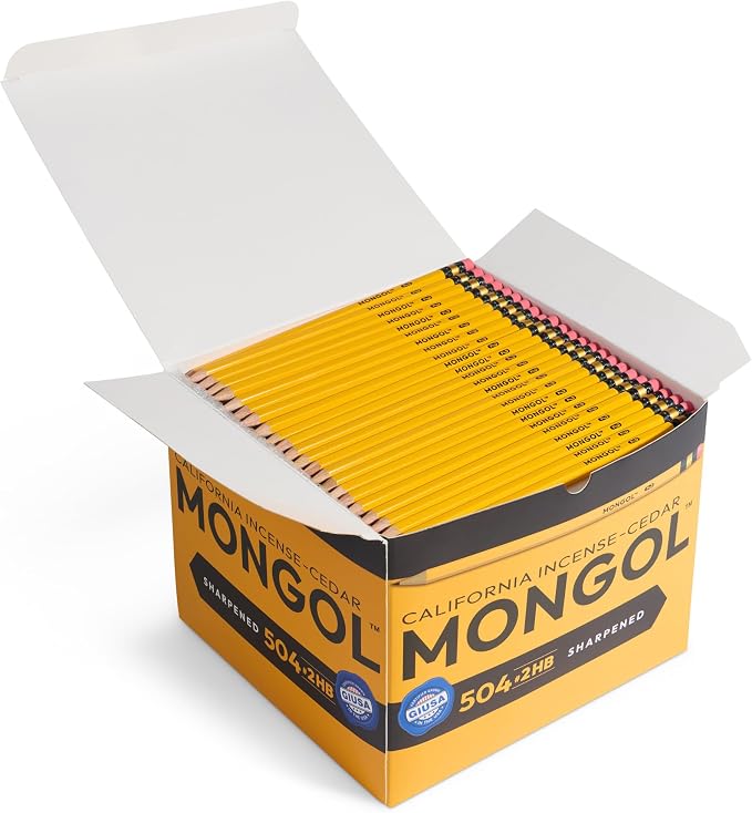 Mongol Classic Incense Cedar #2 Pencil - 504-Pack - Pre-sharpened, European Graphite Core, US Grown Cedar, Smudge Free Eraser – Nontoxic PMA Certified