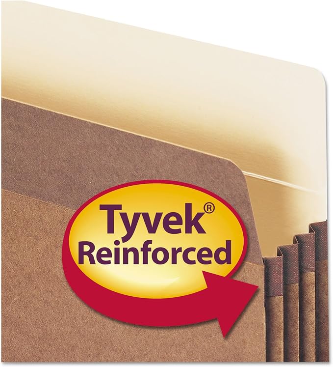 Smead File Pocket, Straight-Cut Tab, 3-1/2" Expansion, Letter Size, Redrope, 25 per Box (73224)