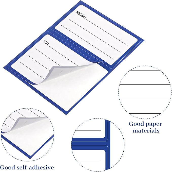 Mailing Labels for Packages 60 Pcs to from Return Address Labels for Envelopes 4.5x3.5Inch Blank Self Adhesive Shipping Label Handwriting to/from Mail Label Stickers Address Tags