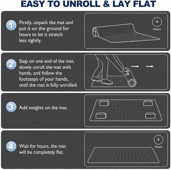 Chair Mat for Carpet- Low Pile (1/4" Thick) Carpet Protector for Office Gaming Computer Desk Chair. Heavy Duty Desk Chair Mat for Carpeted Floors, Semi Transparent (with Lip)