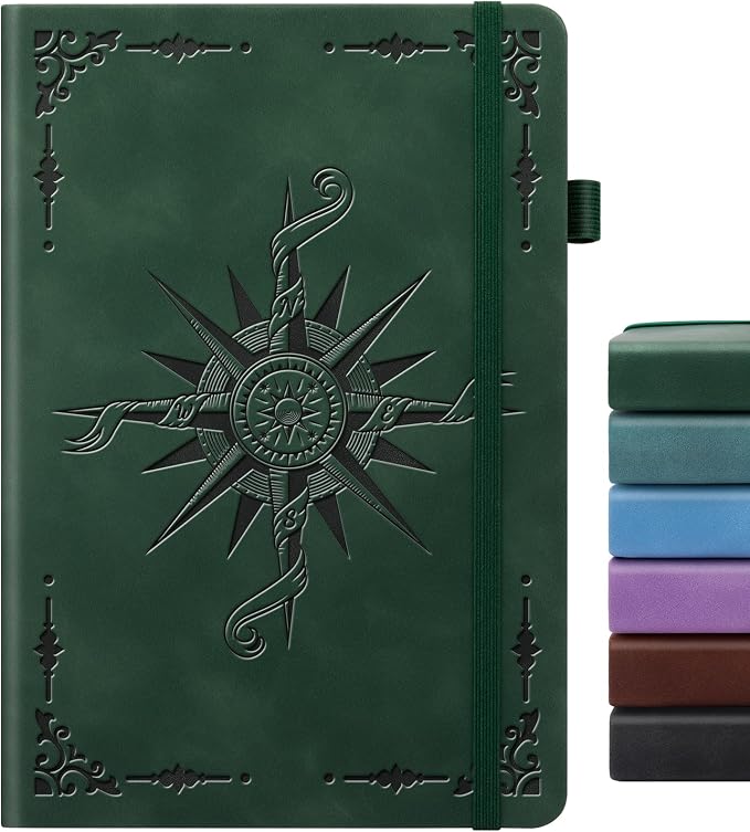 Lined Journal Notebook for Women Men, A5 Hardcover Leather Journals for Writing, 200 Pages Thick Paper, Daily Journal Notebook for Work, School, Note Taking, Business, Travel, College Ruled