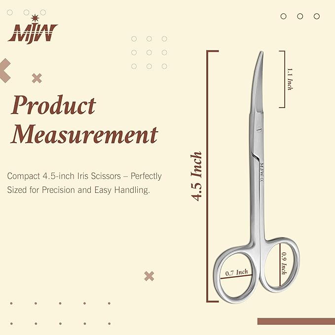Professional Fingernail Scissors for Manicure Care, Precision Nail Grooming Tool for Mustache Trimming and Eyebrow Shaping, Sharp Stainless Steel Beauty Shears