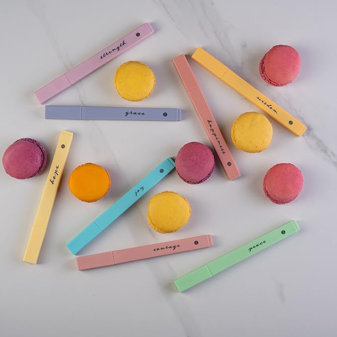 DIVERSEBEE Bible Highlighters with Soft Chisel Tip, No Bleed (Pastel) | 8 Pack Assorted Colors Pens, Quick Dry, Cute Aesthetic Markers, Bible Study Journaling Supplies and Accessories