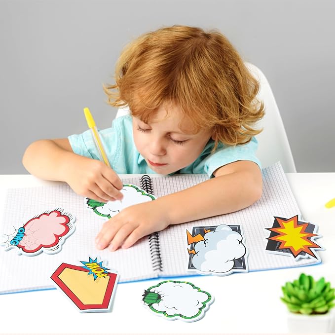 AgincBerry Hero Sticky Notes - 30PCS Cool Cartoon Back to School Self-Stick Notes Mini Super Fun Memo Pads Creative Shaped Notepad Writing Sticky Note for Office Home School Gift Tab Supplies